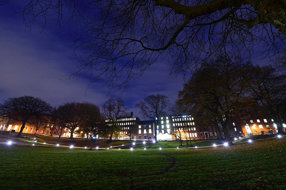 Winckley Square Gardens at night