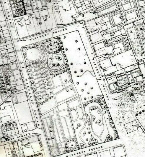 Winckley Square: Extract from OS Map 1849